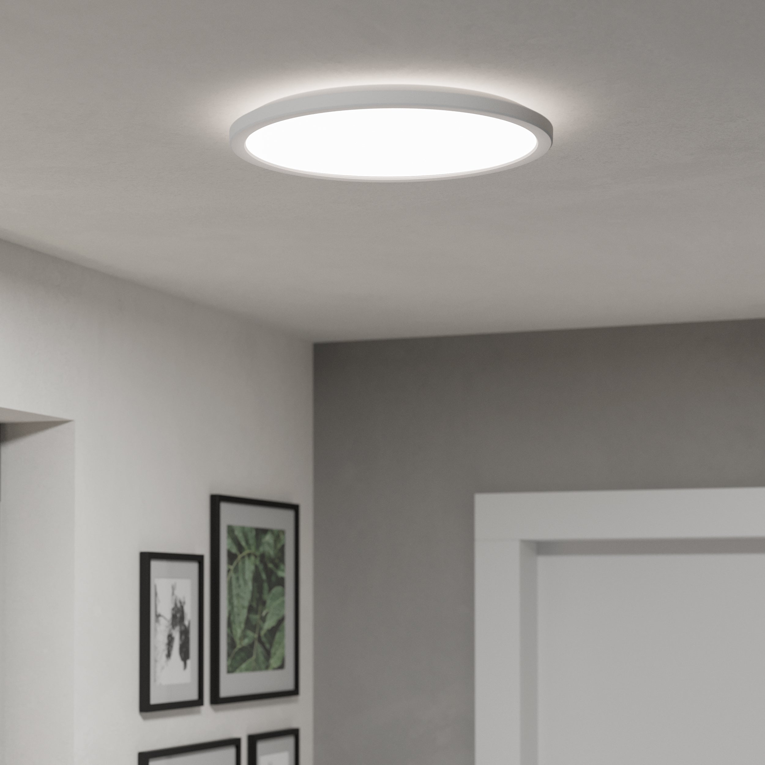 Eglo EU Rovito-R Black Round Plastic LED Ceiling Light, 38.9cm product image - Endon Lighting from First Light Direct with great prices and fast UK delivery