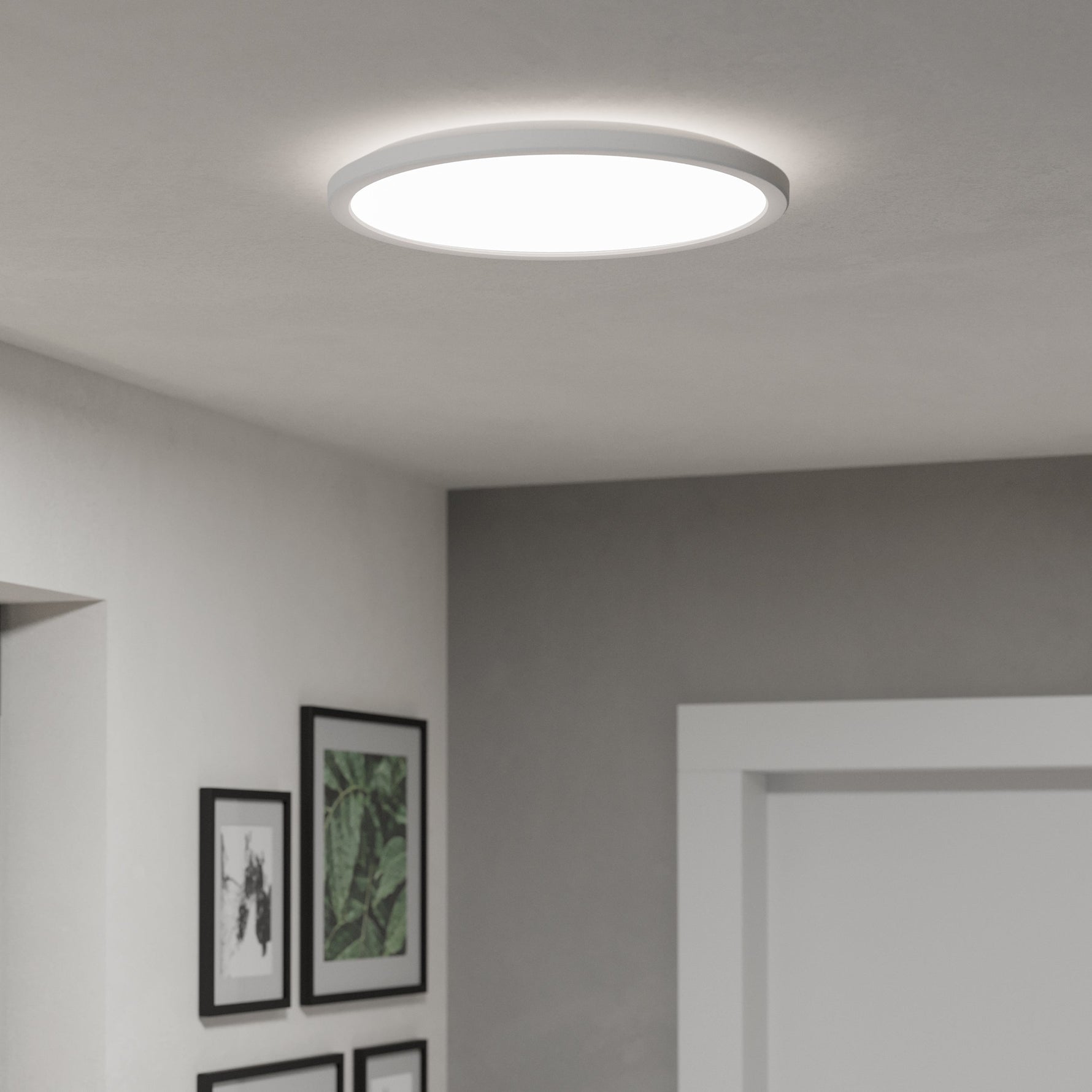 Eglo EU Rovito-R Black Round Plastic LED Ceiling Light, 38.9cm product image - Endon Lighting from First Light Direct with great prices and fast UK delivery