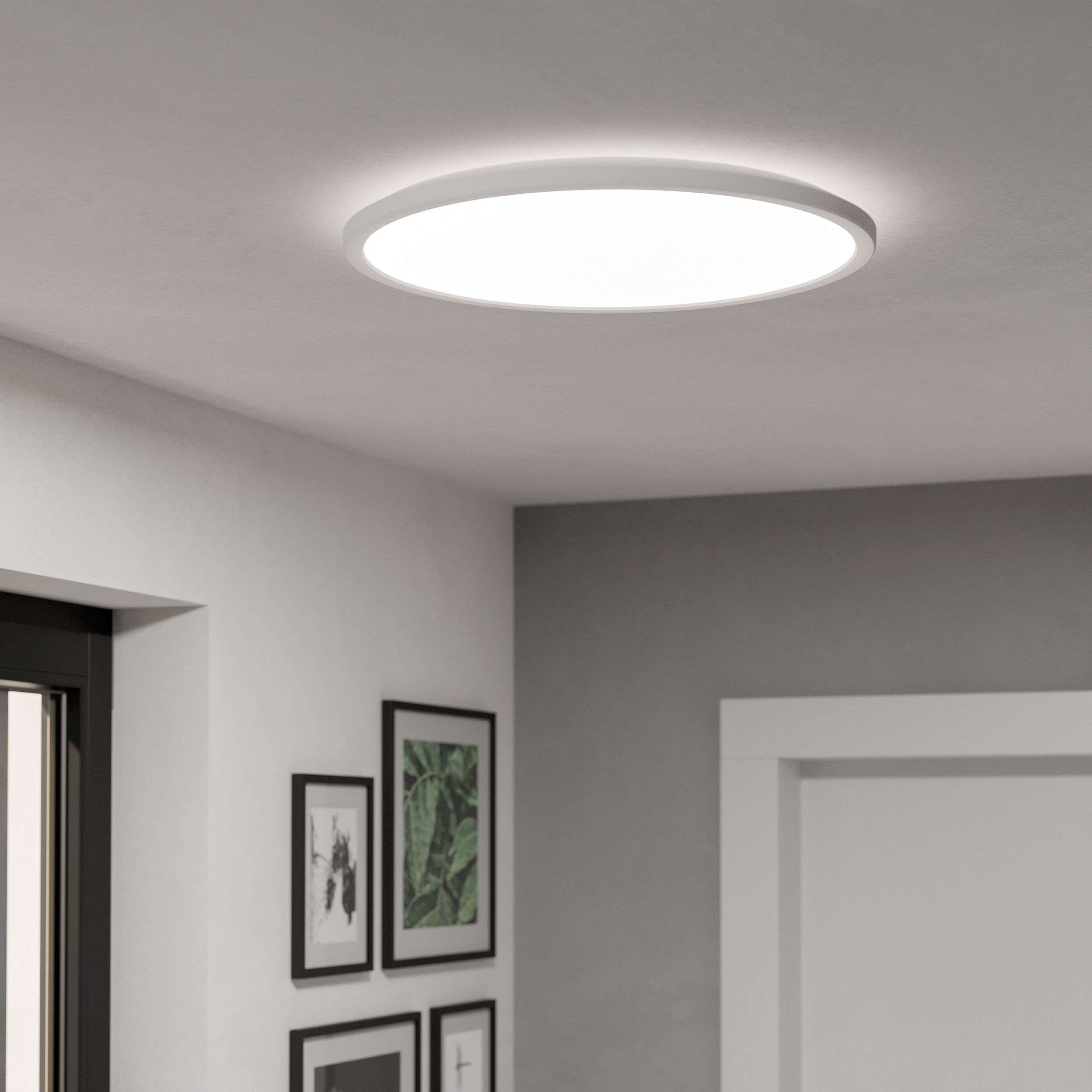 Eglo EU Rovito White Square Plastic LED Tricolour Ceiling Light product image - Endon Lighting from First Light Direct with great prices and fast UK delivery