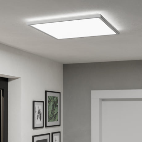 Eglo EU Rovito White Square Plastic LED Tricolour Ceiling Light