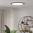 Eglo EU Rovito-R Black Round Plastic LED Ceiling Light, 50cm
