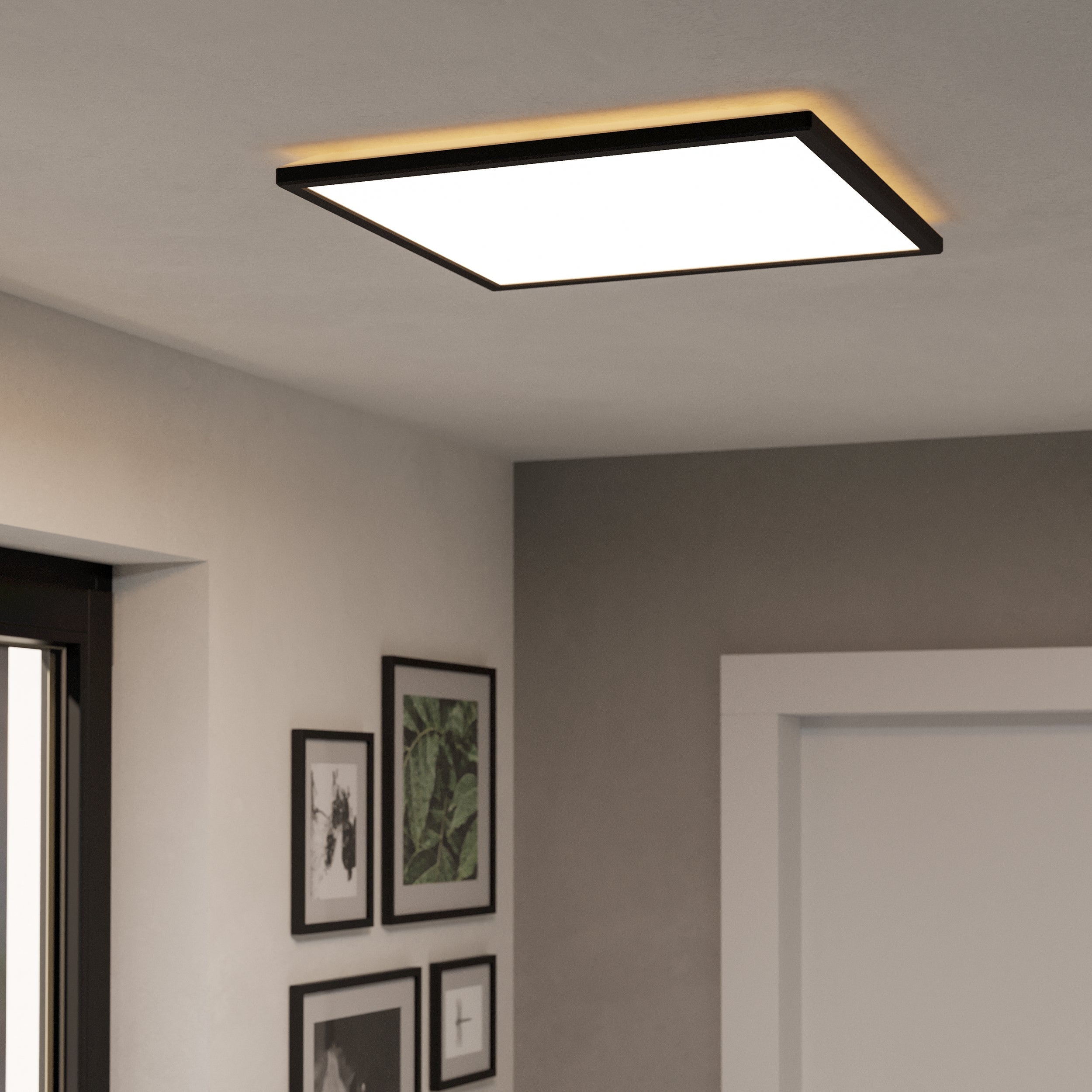 Eglo EU FRANIA?Z Smart LED Ceiling Light – White Finish, RGB + Tuneable White 2700–6500K, App & Remote Control, 500mm Indoor Light product image - Endon Lighting from First Light Direct with great prices and fast UK delivery