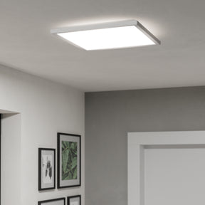 Eglo EU Rovito-R White Square Plastic LED Ceiling Light, 39cm
