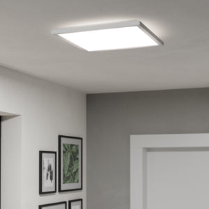 Eglo EU Rovito-R White Square Plastic LED Ceiling Light, 39cm