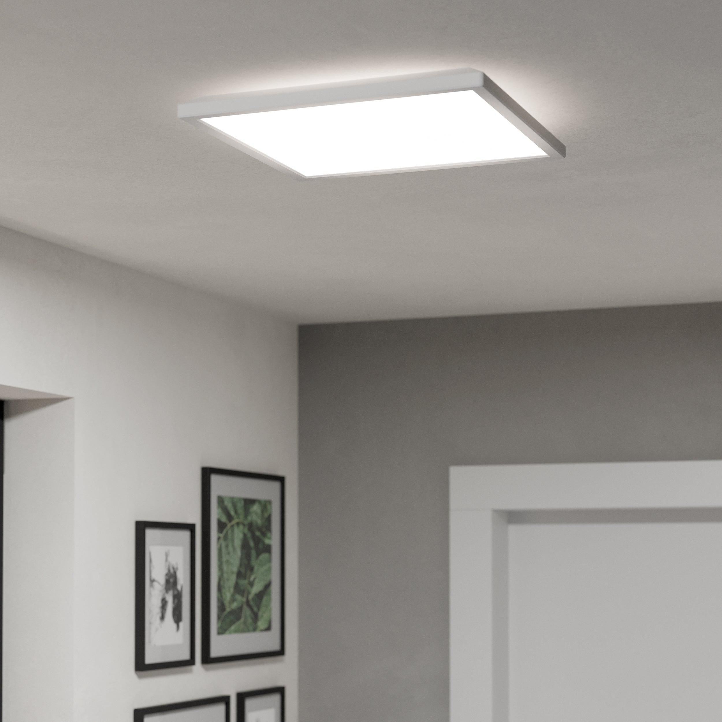 Eglo EU Rovito-Z Smart Control Black Round Plastic LED Ceiling Light, 38.9cm product image - Endon Lighting from First Light Direct with great prices and fast UK delivery