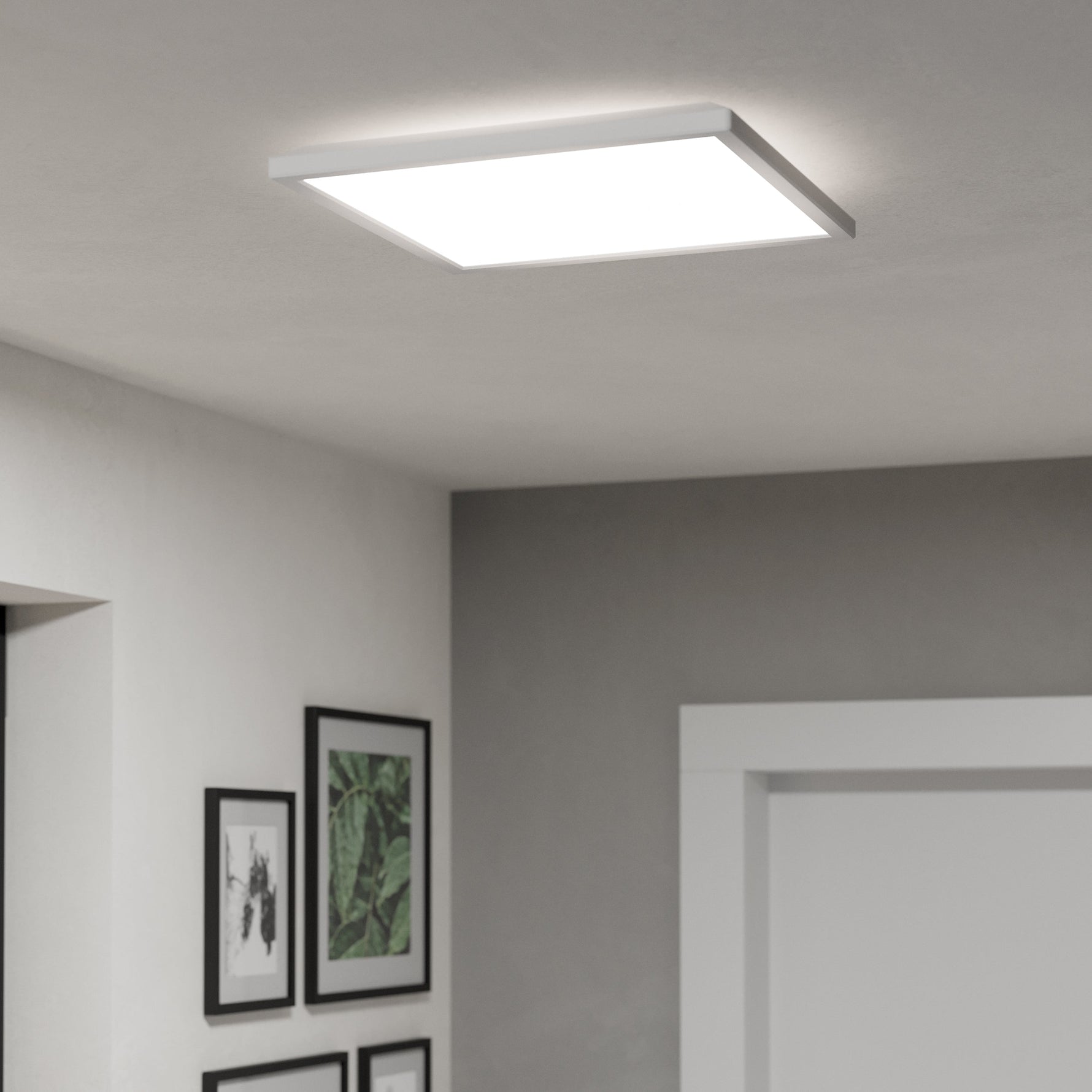 Eglo EU Rovito-Z Smart Control Black Round Plastic LED Ceiling Light, 38.9cm product image - Endon Lighting from First Light Direct with great prices and fast UK delivery