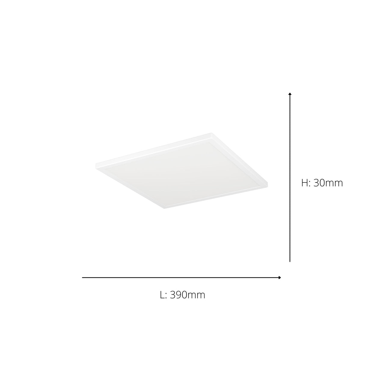 Eglo EU Rovito-R White Square Plastic LED Ceiling Light, 39cm