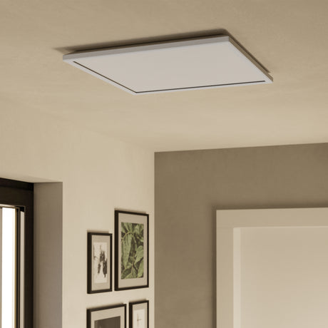 Eglo EU Rovito-R White Square Plastic LED Ceiling Light, 50cm