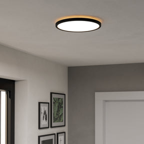 Eglo EU Rovito-Z Smart Control Black Round Plastic LED Ceiling Light, 30cm