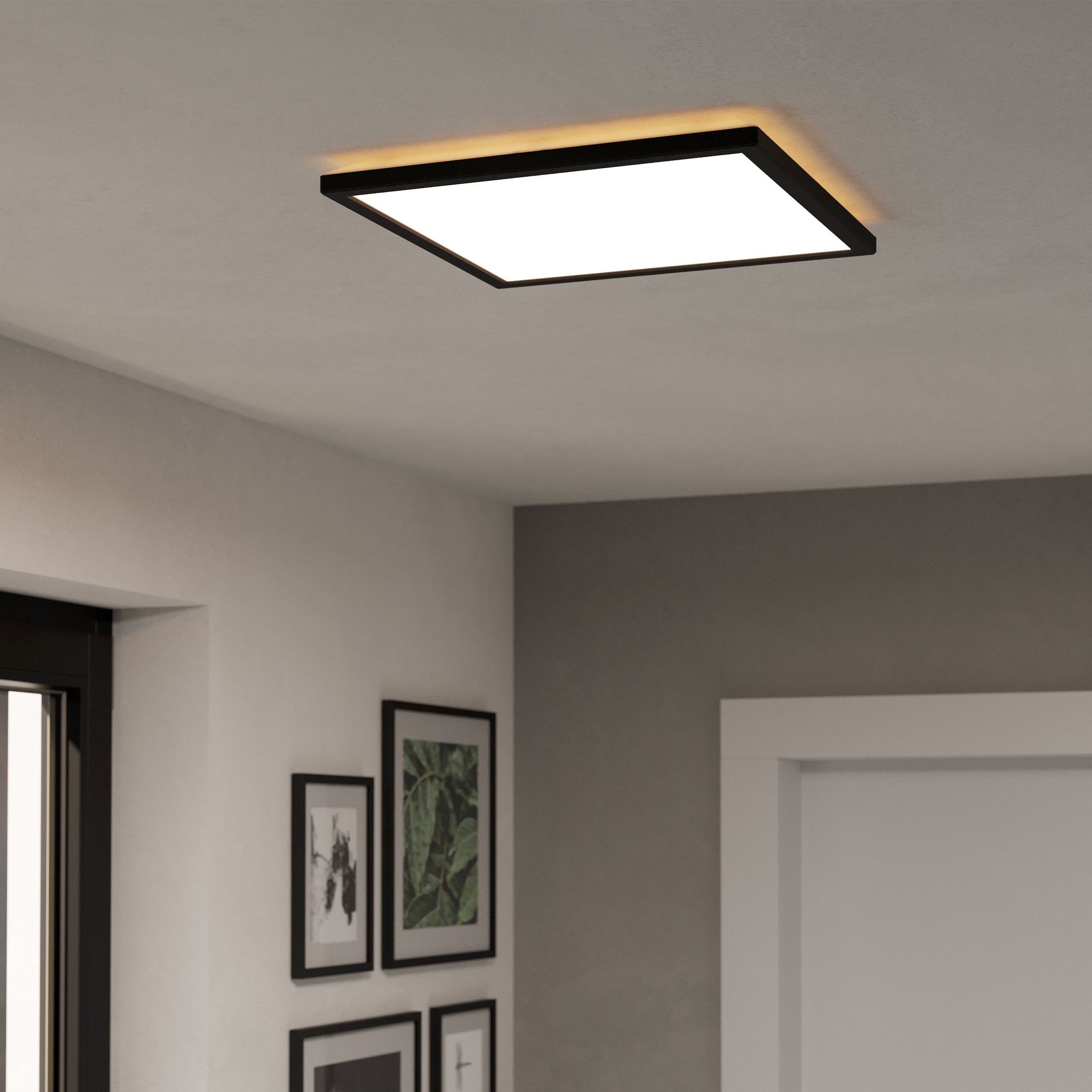 Eglo EU Rovito-Z Smart Control White Round Plastic LED Ceiling Light, 38.9cm product image - Endon Lighting from First Light Direct with great prices and fast UK delivery