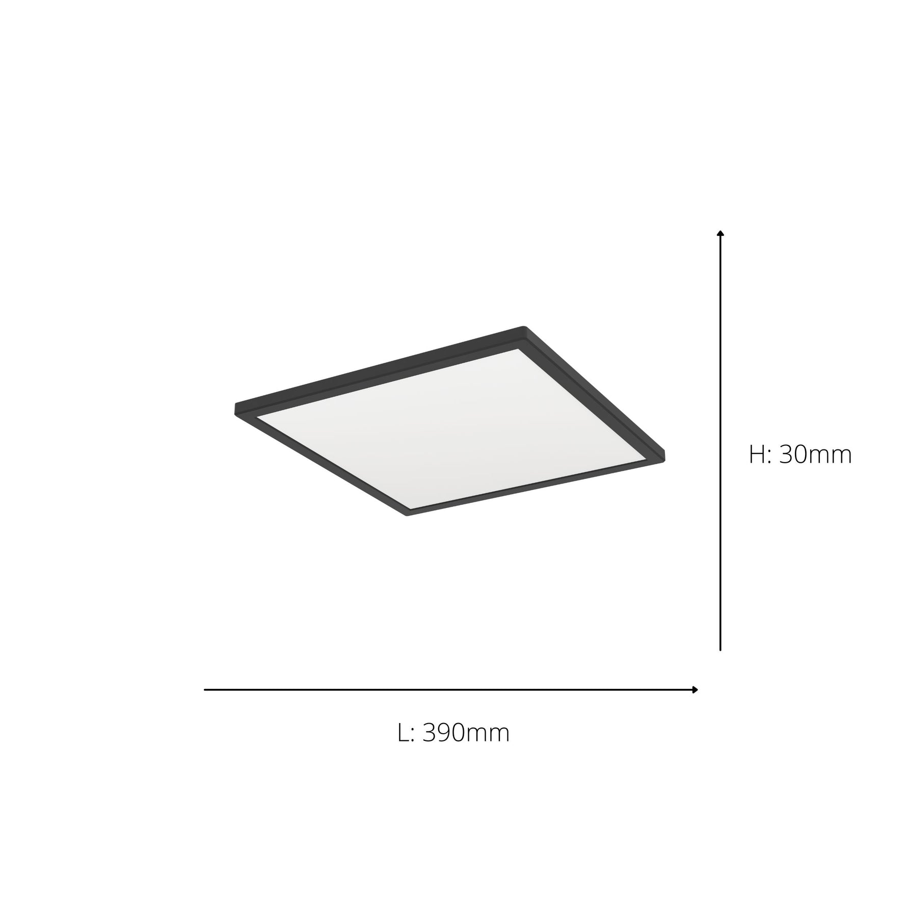 Eglo EU Rovito-Z Smart Control Black Square Plastic LED Ceiling Light, 39cm product image - Endon Lighting from First Light Direct with great prices and fast UK delivery