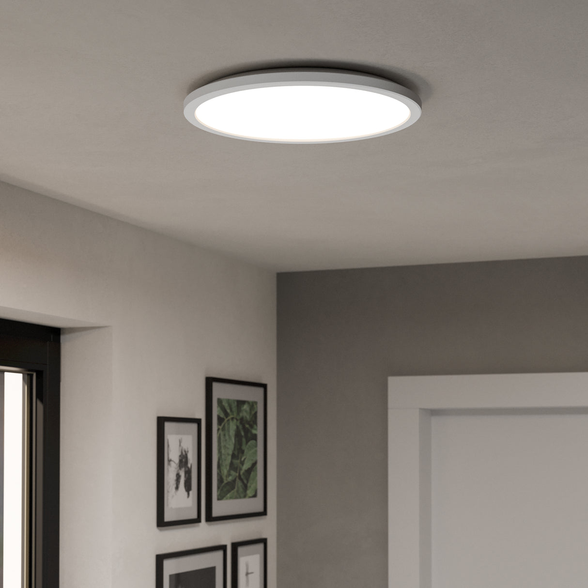 Eglo EU Rovito-Z Smart Control White Round Plastic LED Ceiling Light, 38.9cm