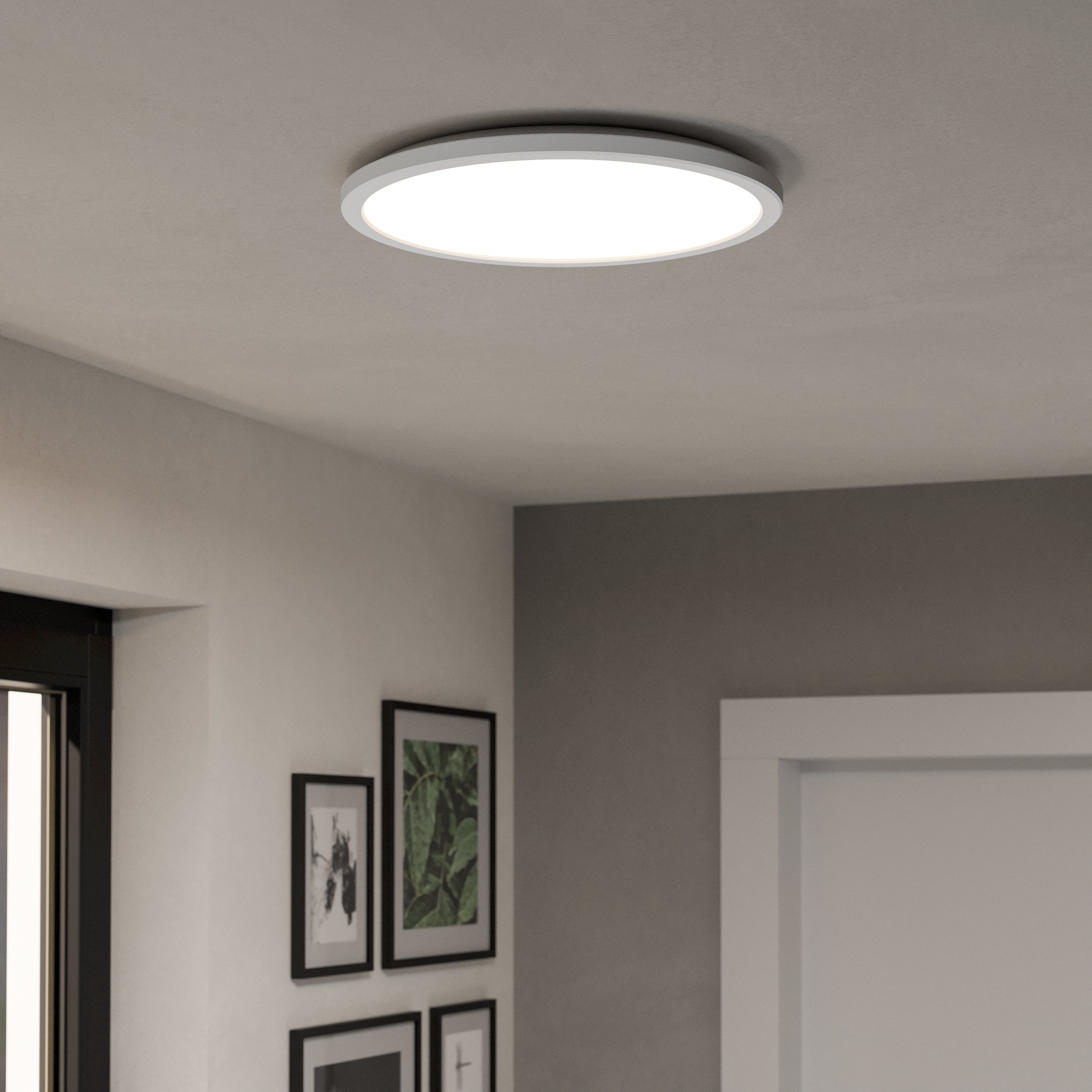 Eglo EU Rovito-Z Smart Control White Square Plastic LED Ceiling Light, 39cm product image - Endon Lighting from First Light Direct with great prices and fast UK delivery