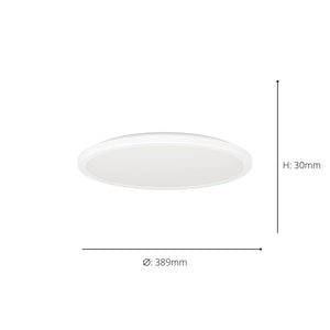 Eglo EU Rovito-Z Smart Control White Round Plastic LED Ceiling Light, 38.9cm