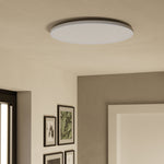 Eglo EU Rovito-Z Smart Control White Round Plastic LED Ceiling Light, 50cm product image - Endon Lighting from First Light Direct with great prices and fast UK delivery