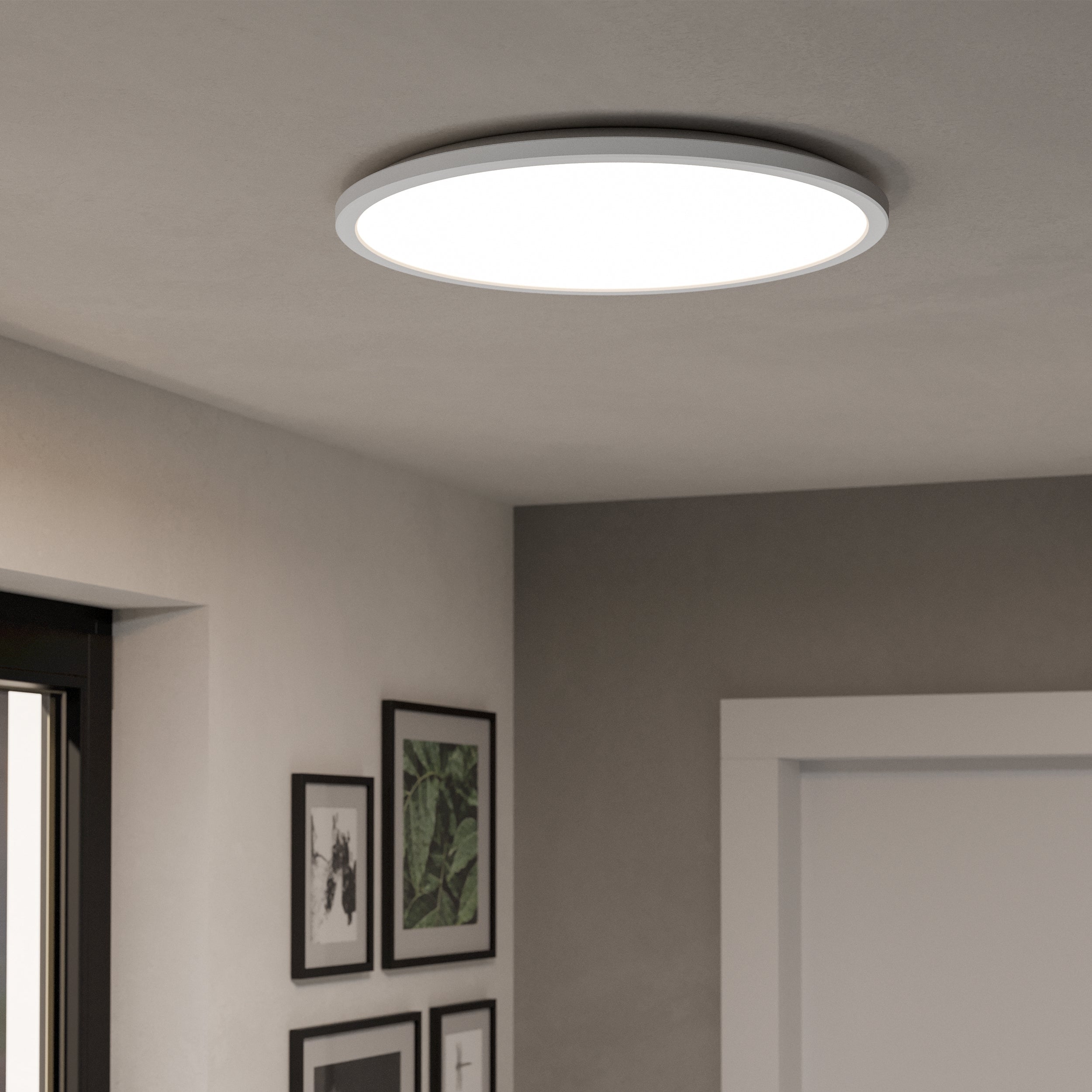 Eglo EU Rovito-Z Smart Control White Square Plastic LED Ceiling Light, 50cm product image - Endon Lighting from First Light Direct with great prices and fast UK delivery