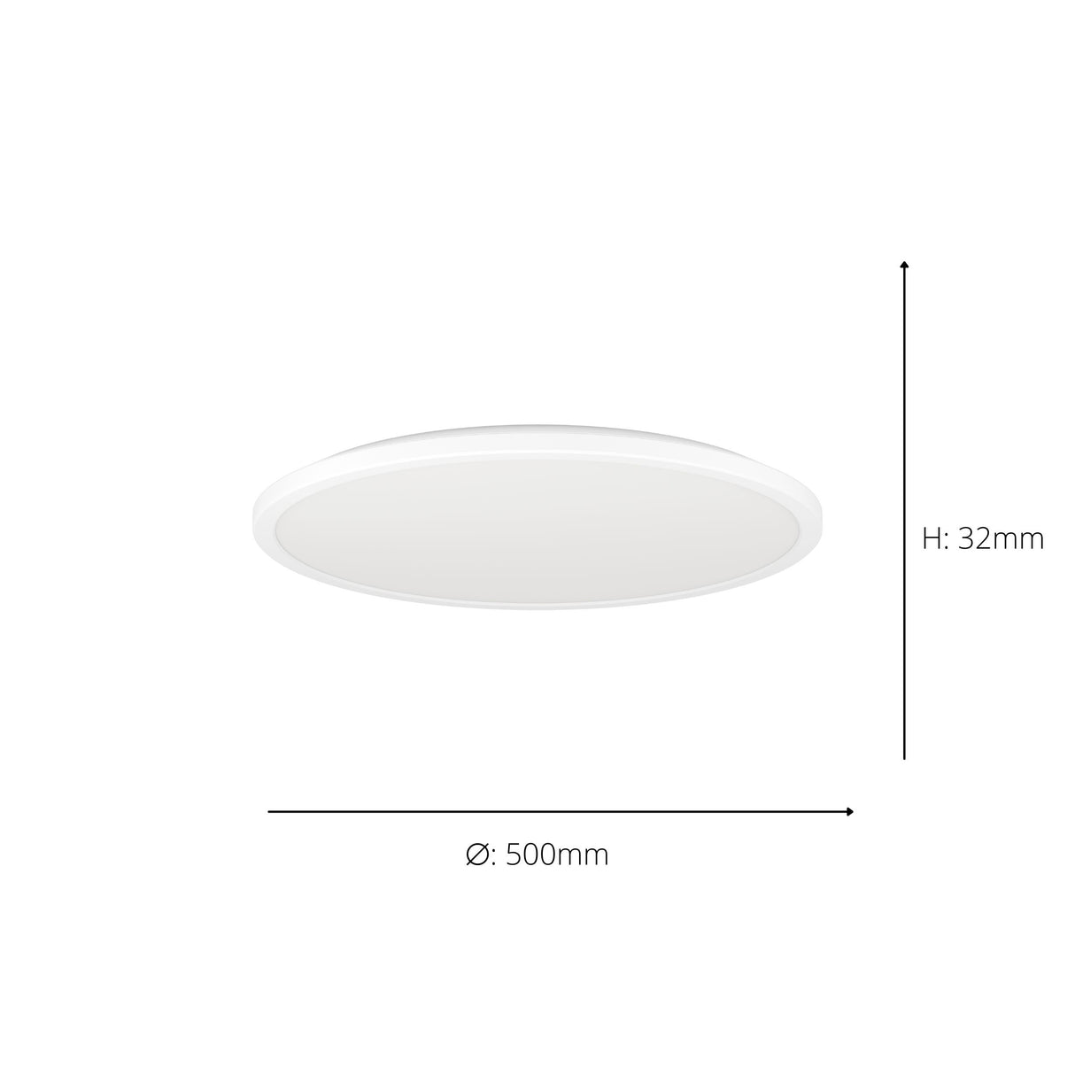 Eglo EU Rovito-Z Smart Control White Round Plastic LED Ceiling Light, 50cm