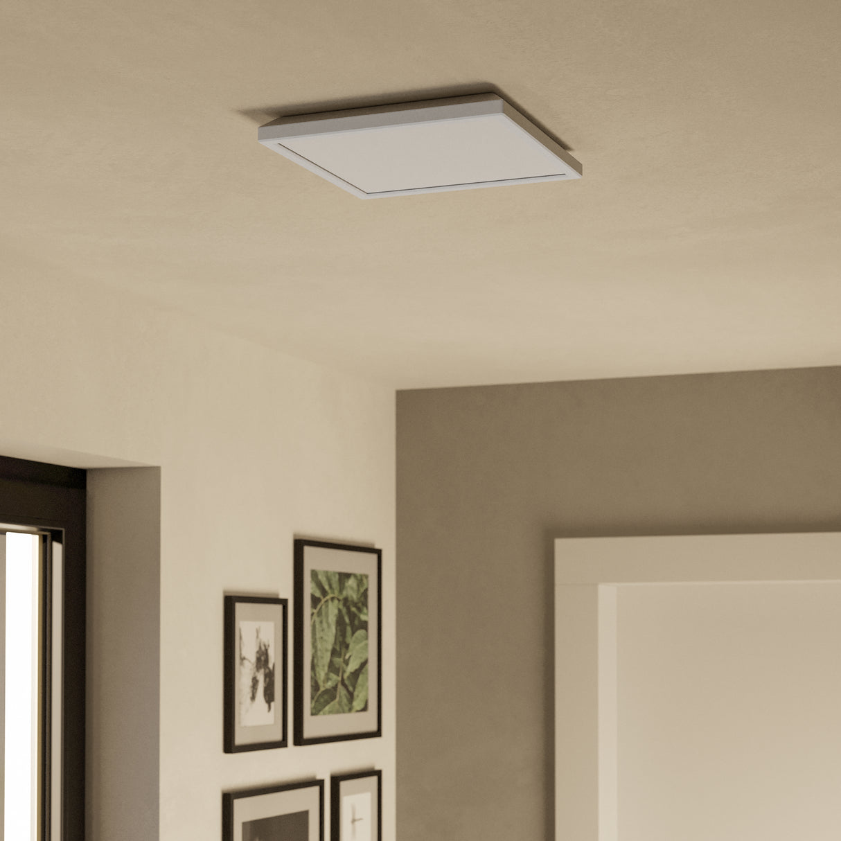 Eglo EU Rovito-Z Smart Control White Square Plastic LED Ceiling Light, 29cm