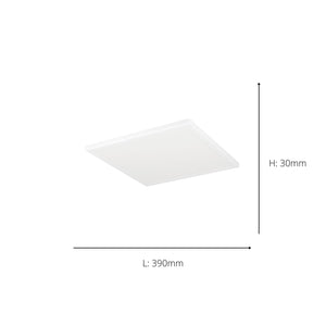 Eglo EU Rovito-Z Smart Control White Square Plastic LED Ceiling Light, 39cm