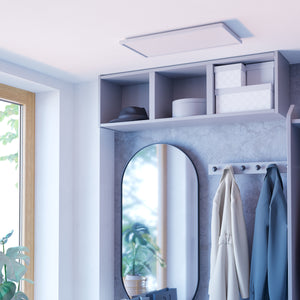 Eglo EU Rovito-Z Smart Control White Rectangular Plastic LED Ceiling Light, 57cm