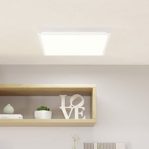 Eglo EU Moradillo White Steel LED Ceiling Light, 59.5 x 59.5cm, Tricolour