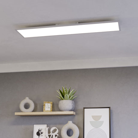 Eglo EU Moradillo White Steel LED Ceiling Light, 29.5 x 119.5cm, Tricolour