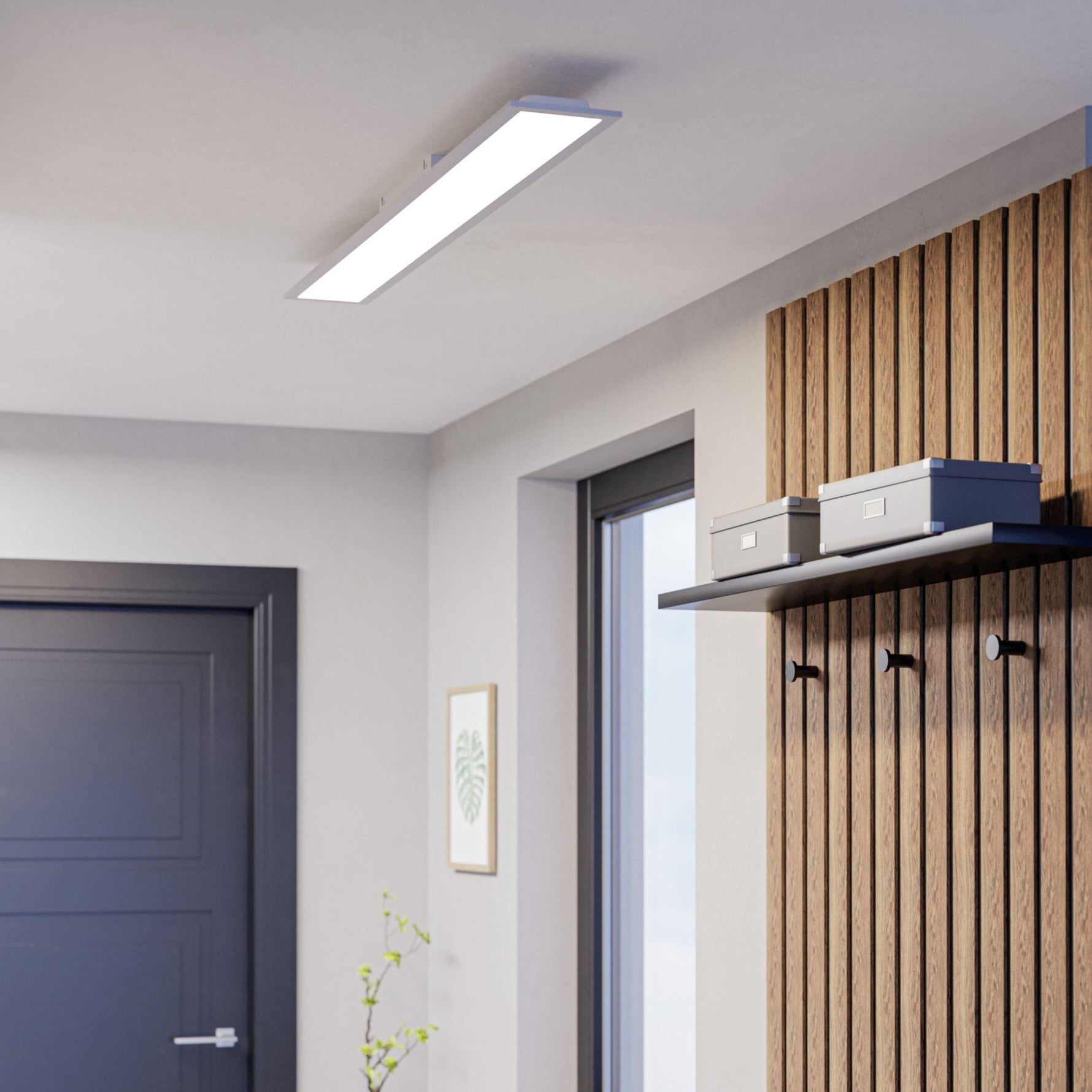 Eglo EU Moradillo-Z Black Steel LED Smart Control Ceiling Light, 14.5 x 119.5cm product image - Endon Lighting from First Light Direct with great prices and fast UK delivery