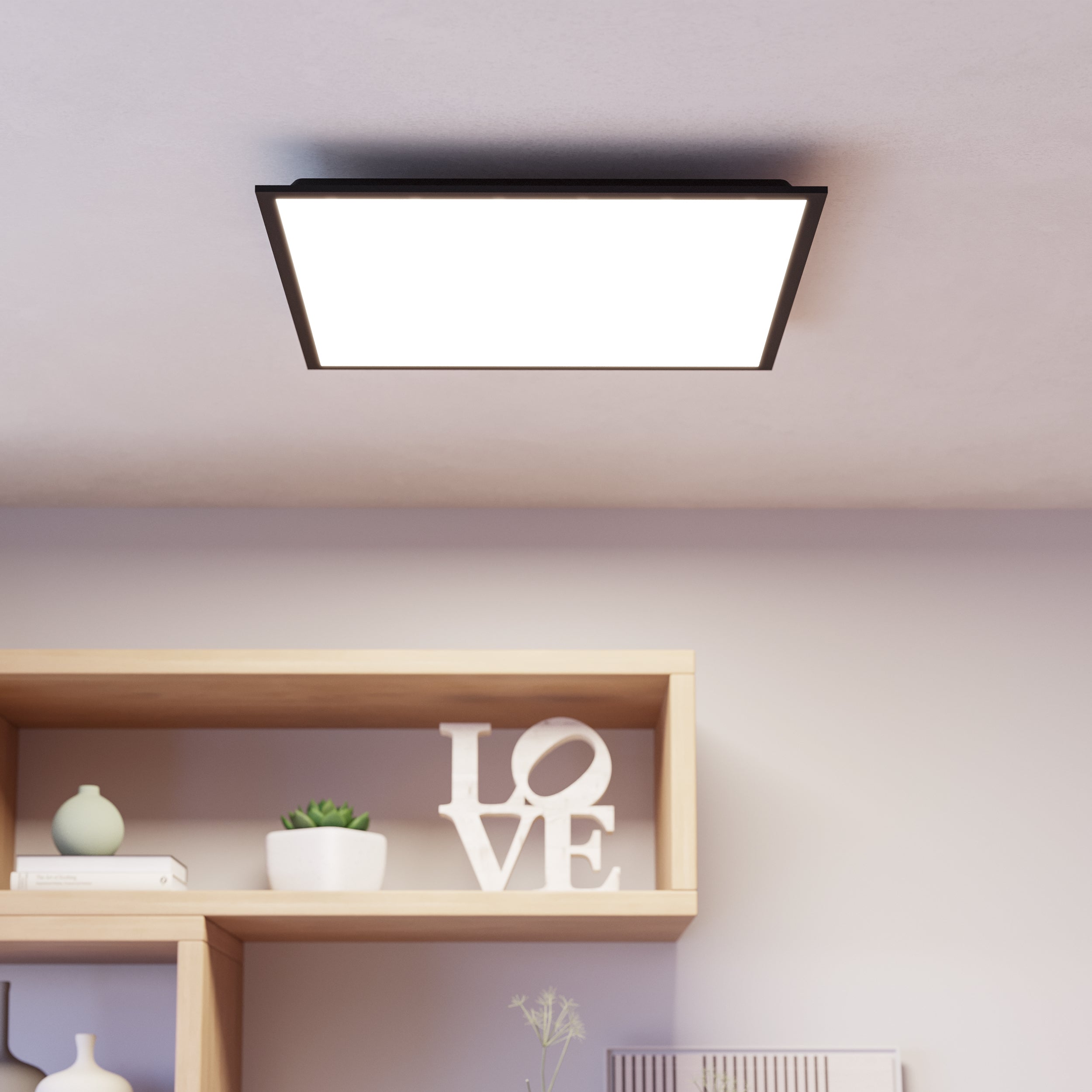 Eglo EU Moradillo-Z White Steel LED Smart Control Ceiling Light, 29.5 x 119.5cm product image - Endon Lighting from First Light Direct with great prices and fast UK delivery