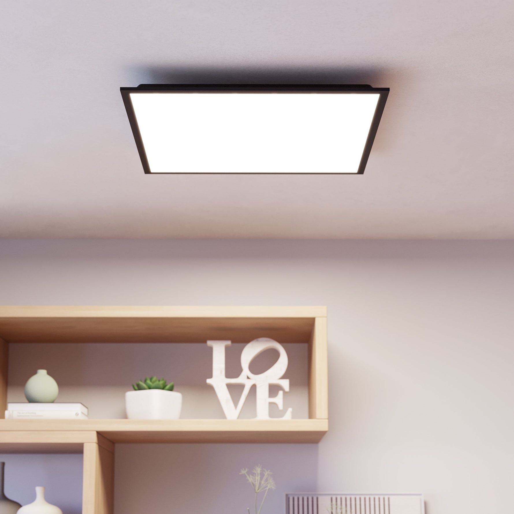 Eglo EU Moradillo-Z White Steel LED Smart Control Ceiling Light, 29.5 x 119.5cm product image - Endon Lighting from First Light Direct with great prices and fast UK delivery