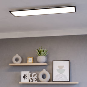 Eglo EU Moradillo-Z Black Steel LED Smart Control Ceiling Light, 29.5 x 119.5cm