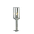 Box II Outdoor Post - Galvanised Silver Metal & Glass