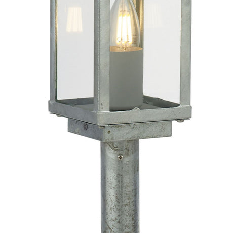 Searchlight Electric Box II Outdoor Post - Galvanised Silver Metal & Glass 90151-500SI