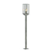 Box II Outdoor Post - Galvanised Silver Metal & Glass