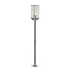 Box II Outdoor Post - Galvanised Silver Metal & Glass