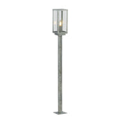 Box II Outdoor Post - Galvanised Silver Metal & Glass