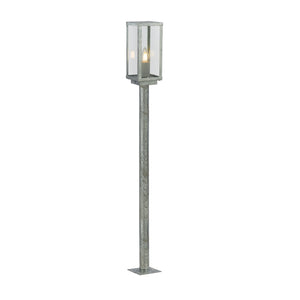 Box II Outdoor Post - Galvanised Silver Metal & Glass