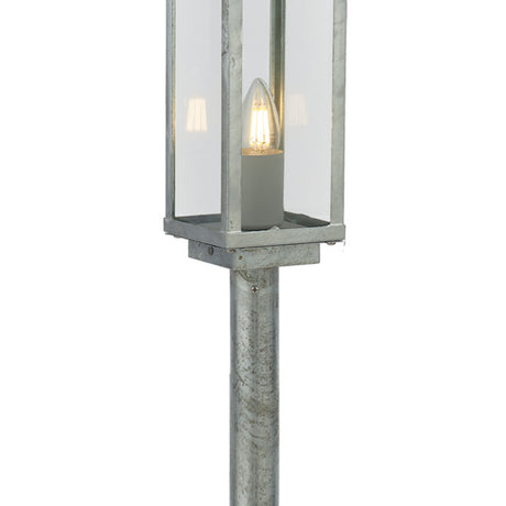 Searchlight Electric Box II Outdoor Post - Galvanised Silver Metal & Glass 90151-900SI