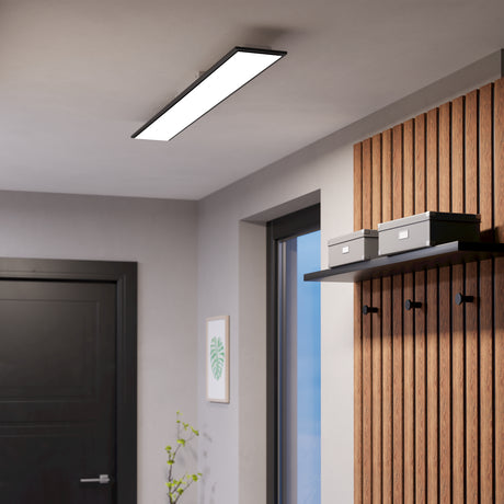 Eglo EU Moradillo-Z Black Steel LED Smart Control Ceiling Light, 14.5 x 119.5cm