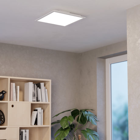 Eglo EU Moradillo-Z White Steel LED Smart Control Ceiling Light, 39.3 x 39.3cm