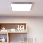 Eglo EU Moradillo-Z White Steel LED Smart Control Ceiling Light, 59.5 x 59.5cm product image - Endon Lighting from First Light Direct with great prices and fast UK delivery