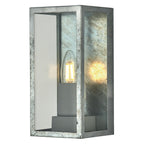 Box II Outdoor Wall Light - Galvanised Silver Metal & Glass