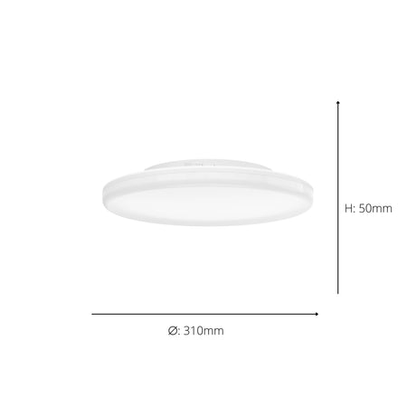 Eglo EU Castagneto LED Ceiling Light White with Motion Sensor 31cm
