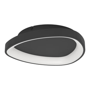 Eglo EU Loretello Steel LED Modern Ceiling Light, Black 35cm