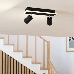 Eglo EU Rimbocchi 1 Black Steel Modern 2 Light Spotlight