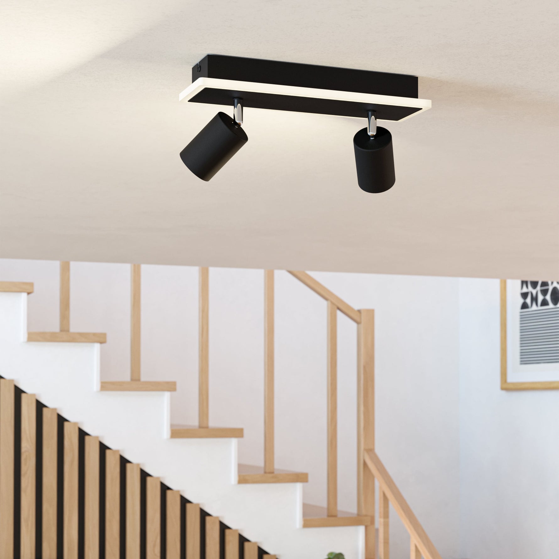 Eglo EU Littleton E27 Black Wood Wall Light product image - Endon Lighting from First Light Direct with great prices and fast UK delivery