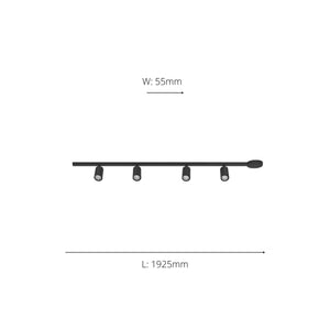 Eglo EU EasyT Set 4 Spots GU10 Track System, Black