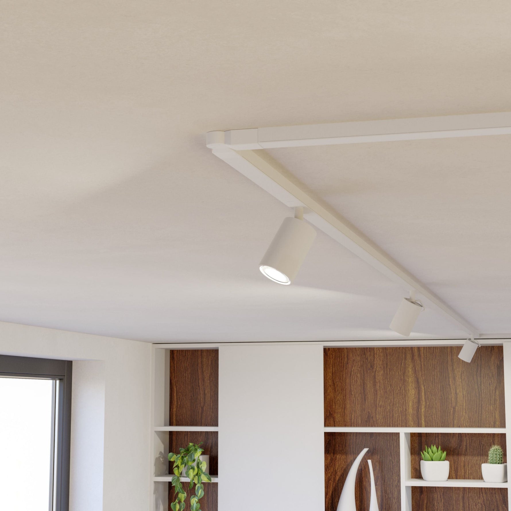 Eglo EU MINI?4 Plug?in Light – Satin Nickel & Chrome Steel, GU10 LED, Warm White, Indoor Wall Spotlight product image - Endon Lighting from First Light Direct with great prices and fast UK delivery