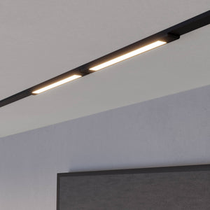 Eglo EU T-Plus Flat Light Ultra-Slim Black Ceiling Light 