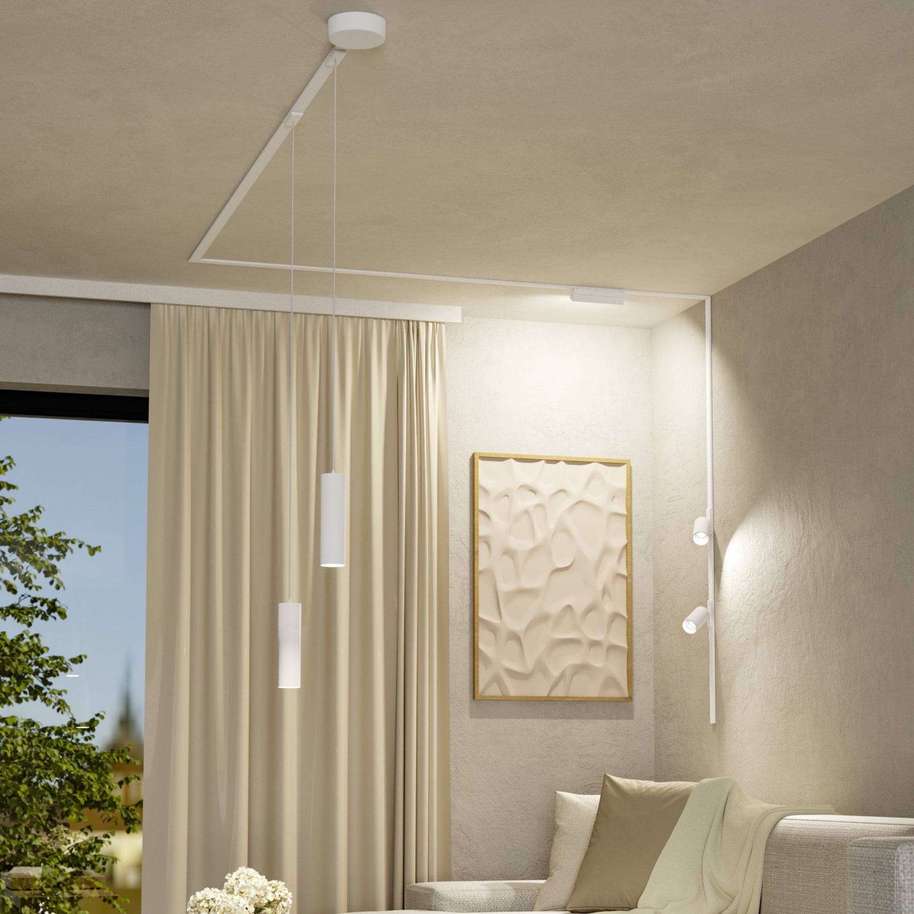 Eglo EU Tplus Single Pendant White Plastic