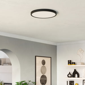 Eglo EU Fueva 6-Z Smart Control RGB IP44 Plastic Round Ceiling Light, 38.9cm Black